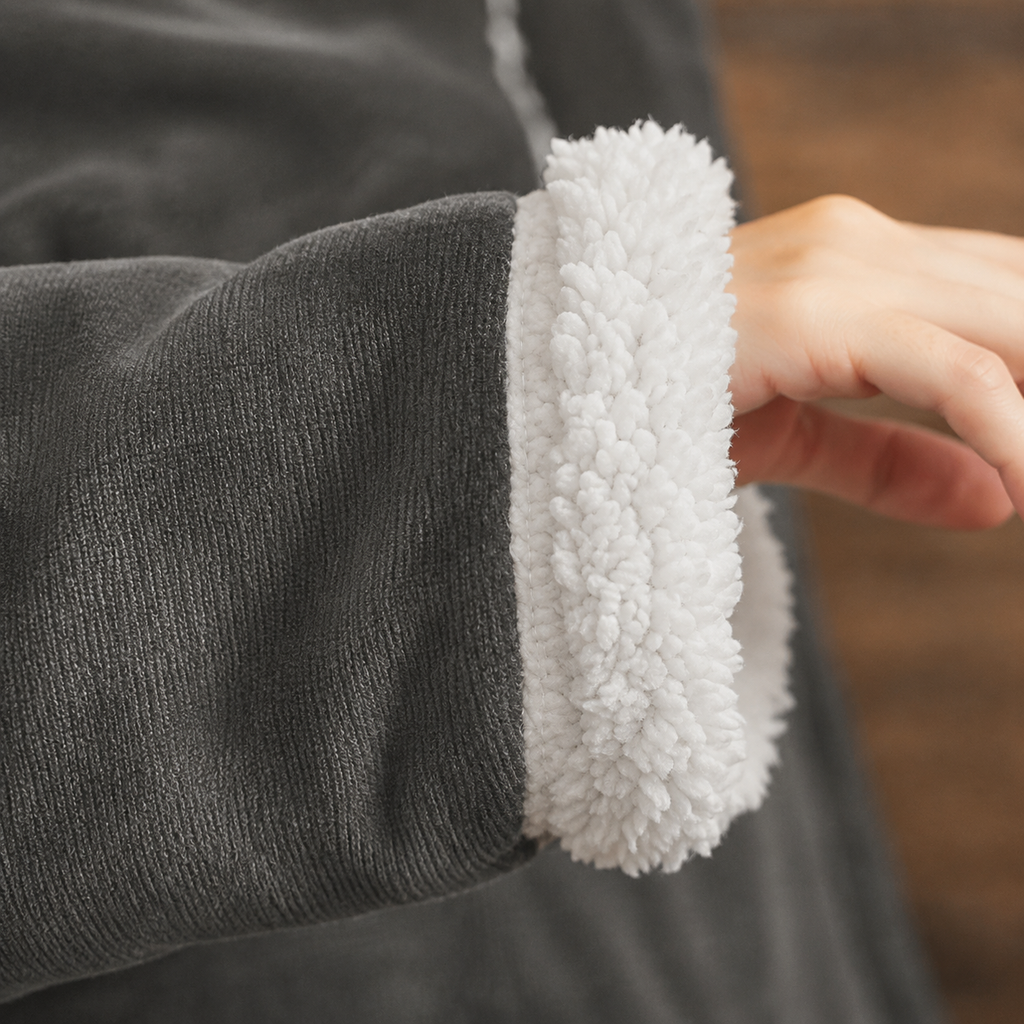 Premium Wearable Hoodie Blanket with Pockets grey