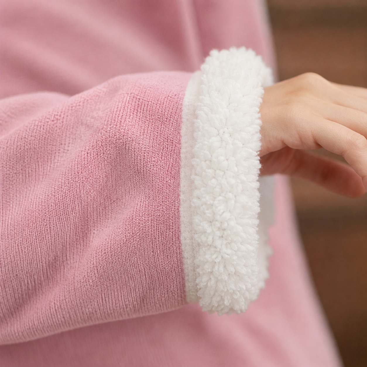 Premium Wearable Hoodie Blanket with Pockets pink