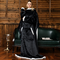 Premium Wearable Hoodie Blanket with Pockets black