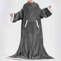Premium Wearable Hoodie Blanket with Pockets grey