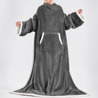 Premium Wearable Hoodie Blanket with Pockets grey